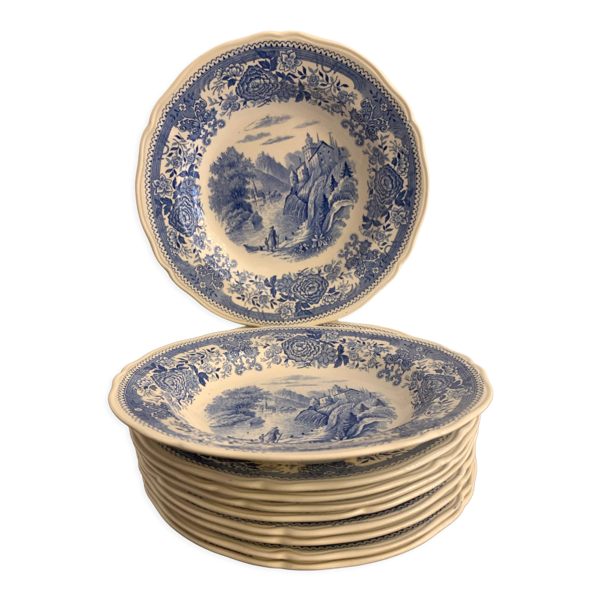 Set of 10 Villeroy and Boch hollow plates Burgenland model