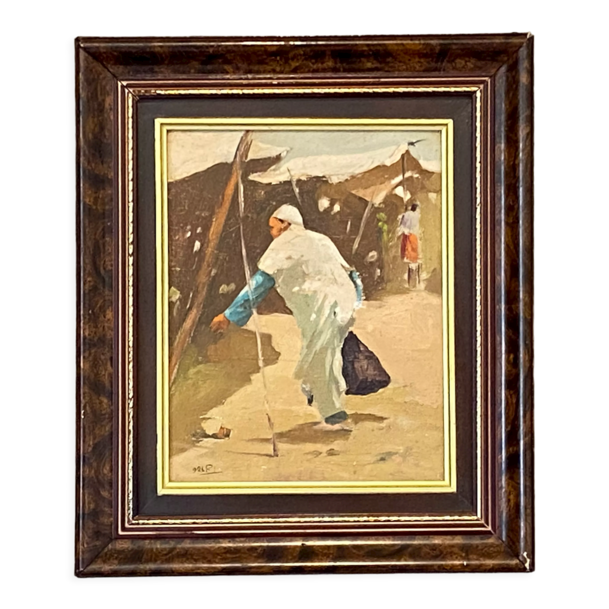 Orientalist painting. Framed oil. 1940 60.