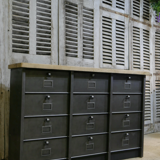 Industrial storage cabinet 12 strafor valve and solid oak top