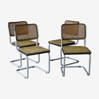 Lot de 4 chaises B32 Bauhaus Breuer de Thonet 1960