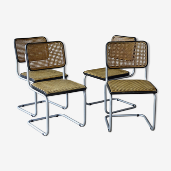 Lot of 4 chairs B32 Bauhaus Breuer de Thonet 1960