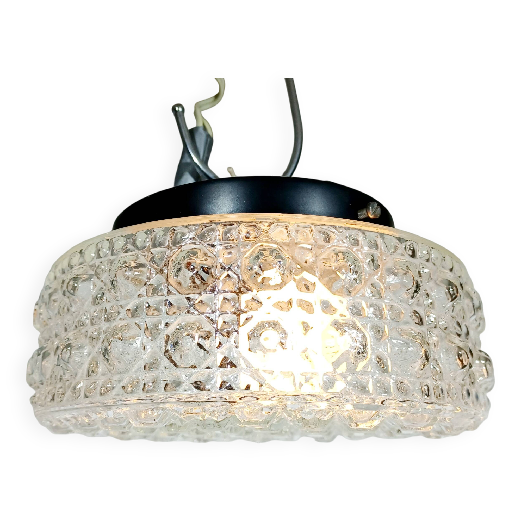 Plafonnier à 1 lumière en verre ciselé