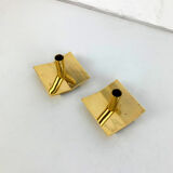 Pair of Scandinavian brass candle holders, model N°70, Pierre Forsell for Skultuna, 1960