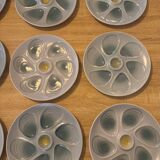 9 vintage oyster plates Salins France in ceramic