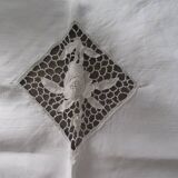 Old embroidered tablecloth 145x135cm