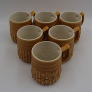 Série 6 mugs céramique BP vintage