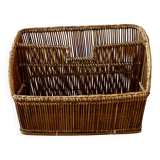 Vintage rattan magazine rack