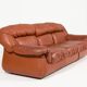 Canapé sectionnel vintage en cuir cognac au design italien des années 1970