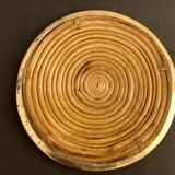 Round rattan and brass underside, 1960