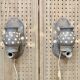 Pair of enamelled terracotta wall lights 1960.