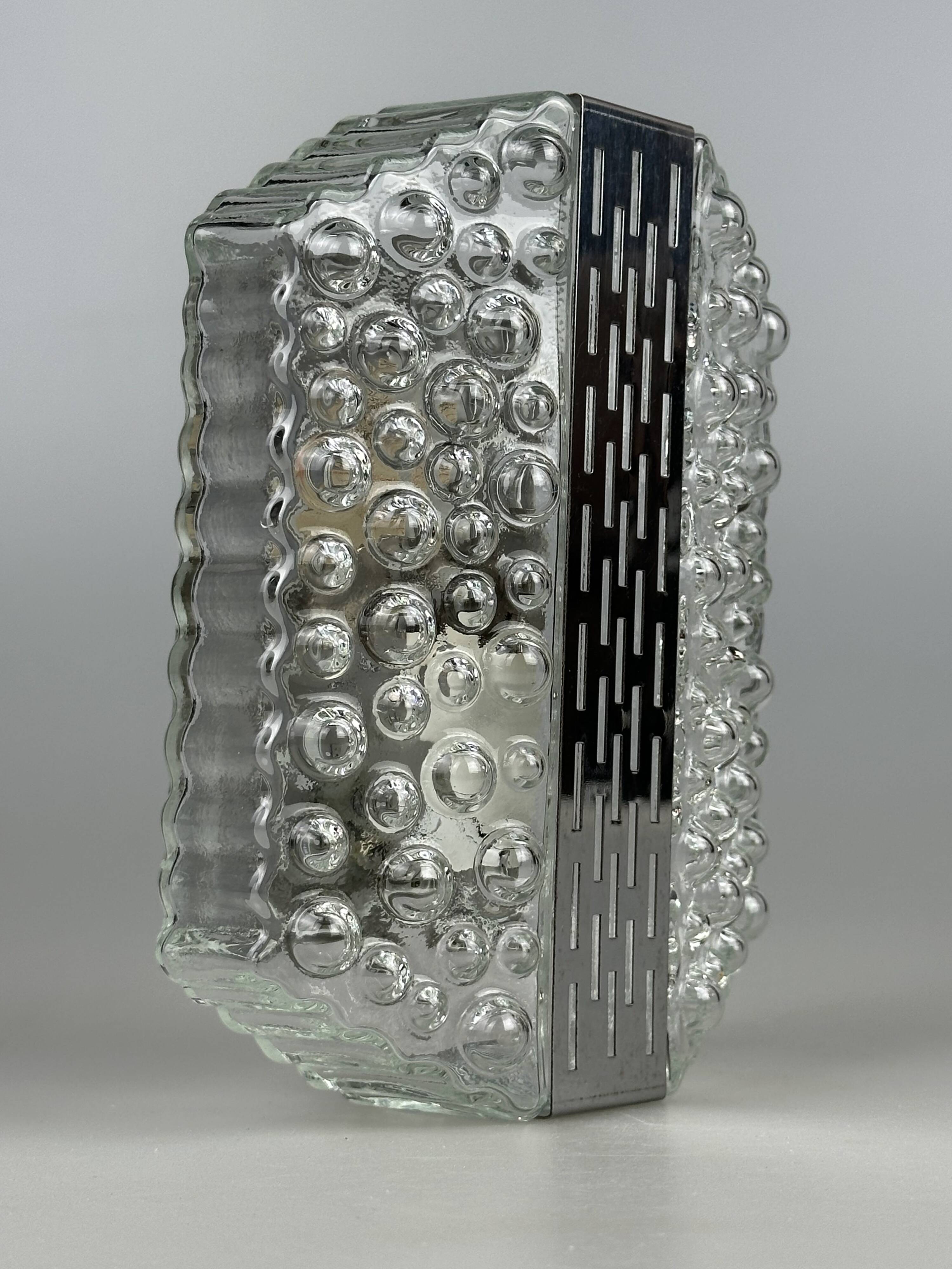 1960s/70s Bubble Wall Lamp, Chrome & Glass, Space Age by Hustadt Leuchten