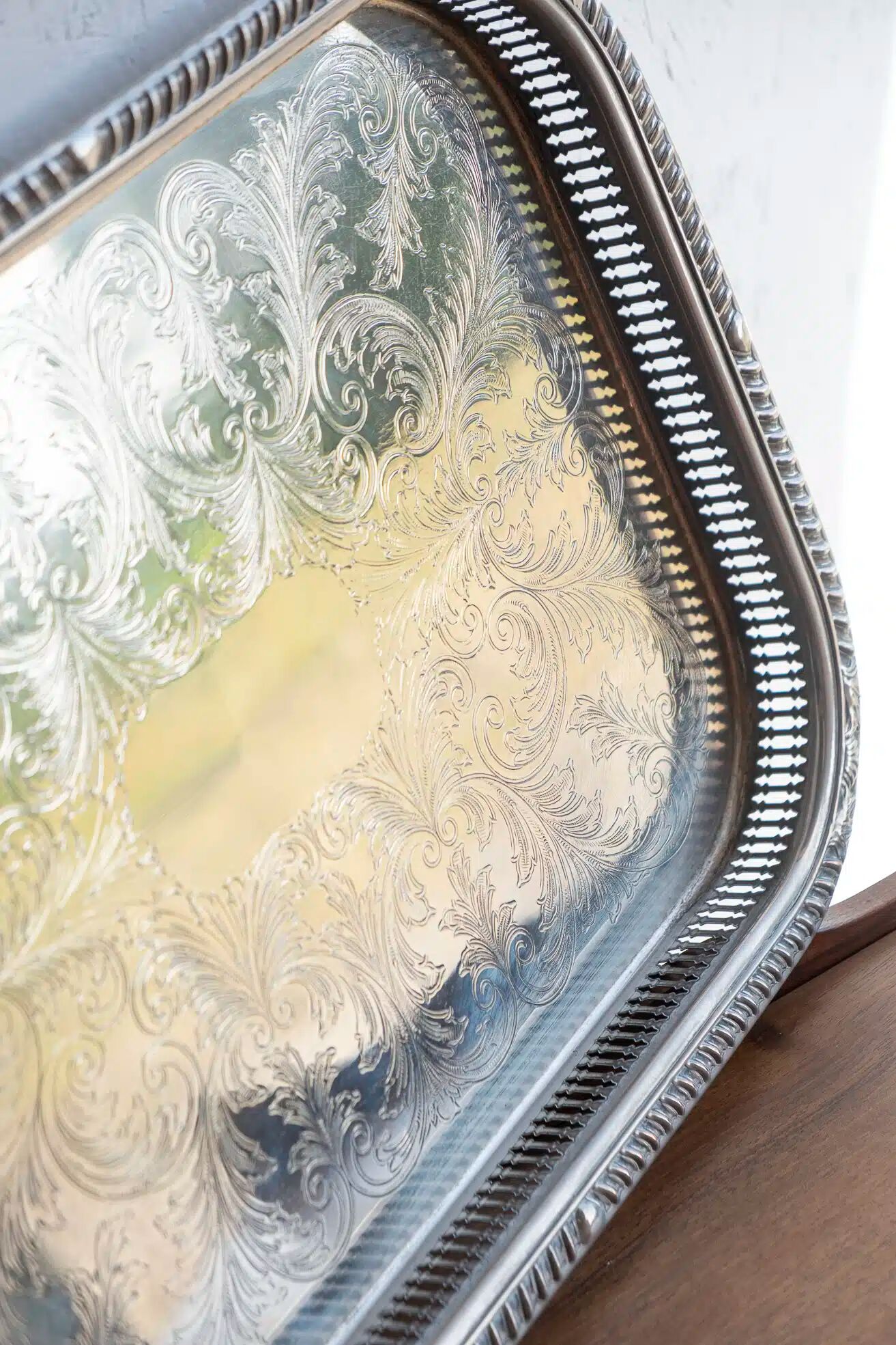 Large silver-plated tray "Mathilde"