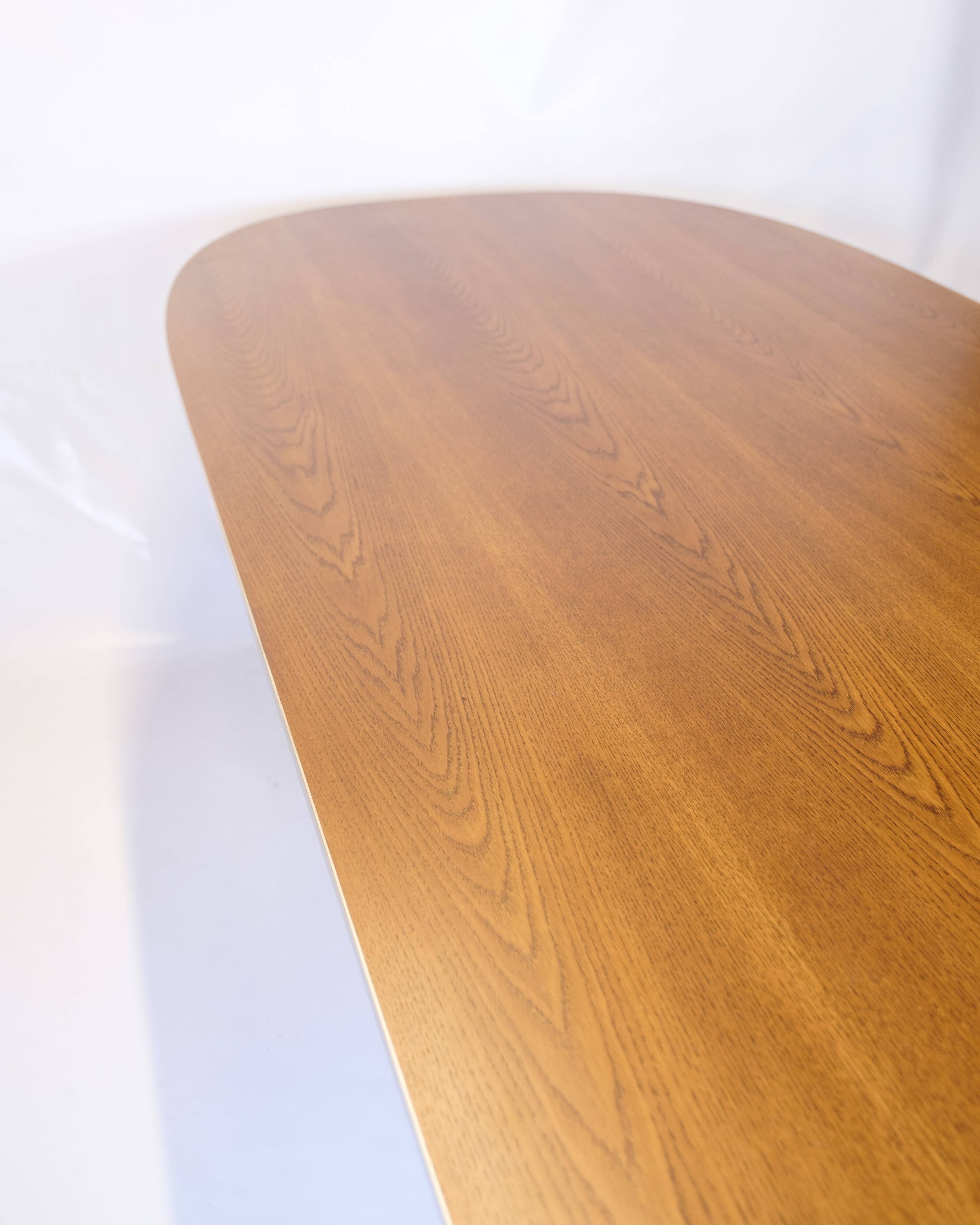 Conference table - Model Superellipse - oak surface with aluminum edge - Bruno Mathsson and Piet Hein