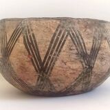 Large ethnic style bowl in orange terracotta, early 20th century