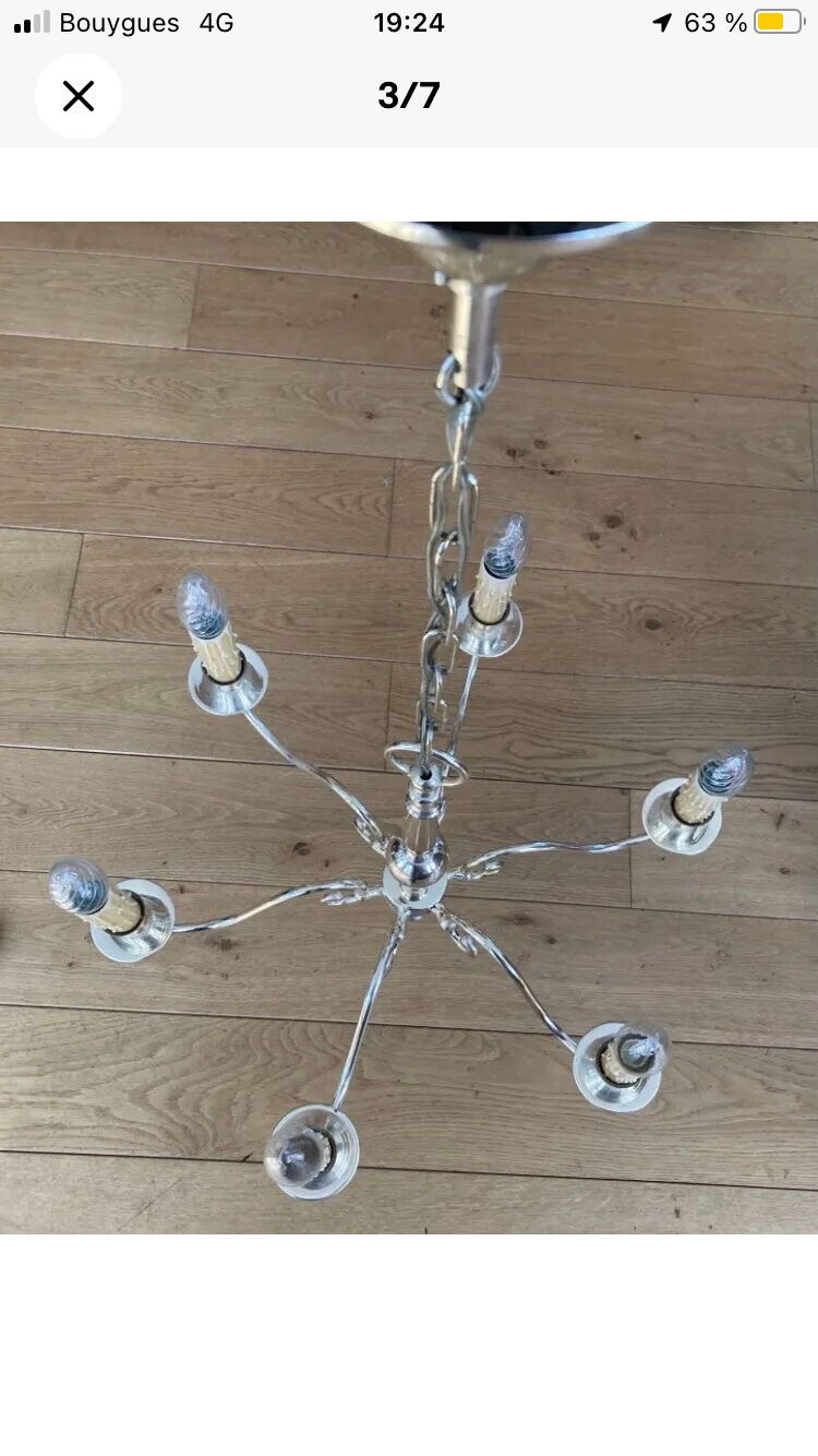 Lustre Hollandais en métal argenté XXème