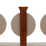 Banc en bois contemporain avec dossier circulaire triple et rembourrage en bouclé, Italie