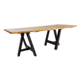 Large dining table wooden doors top mounted on black handles