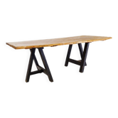 Large dining table wooden doors top mounted on black handles