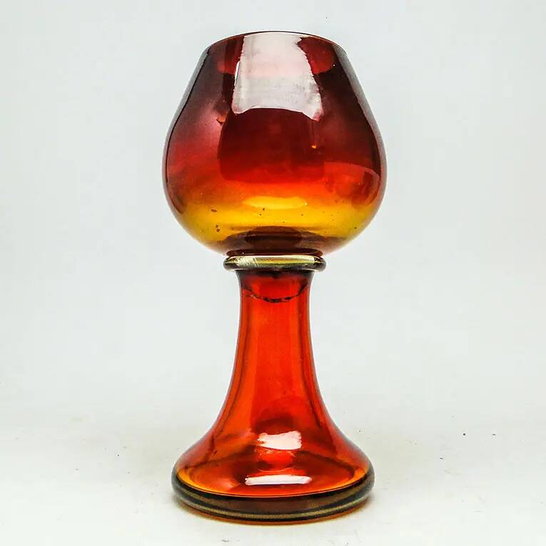 Mid-century modern vase, multicolour glass, designed by J. Słuczan-Orkusz, Poland, 1970s