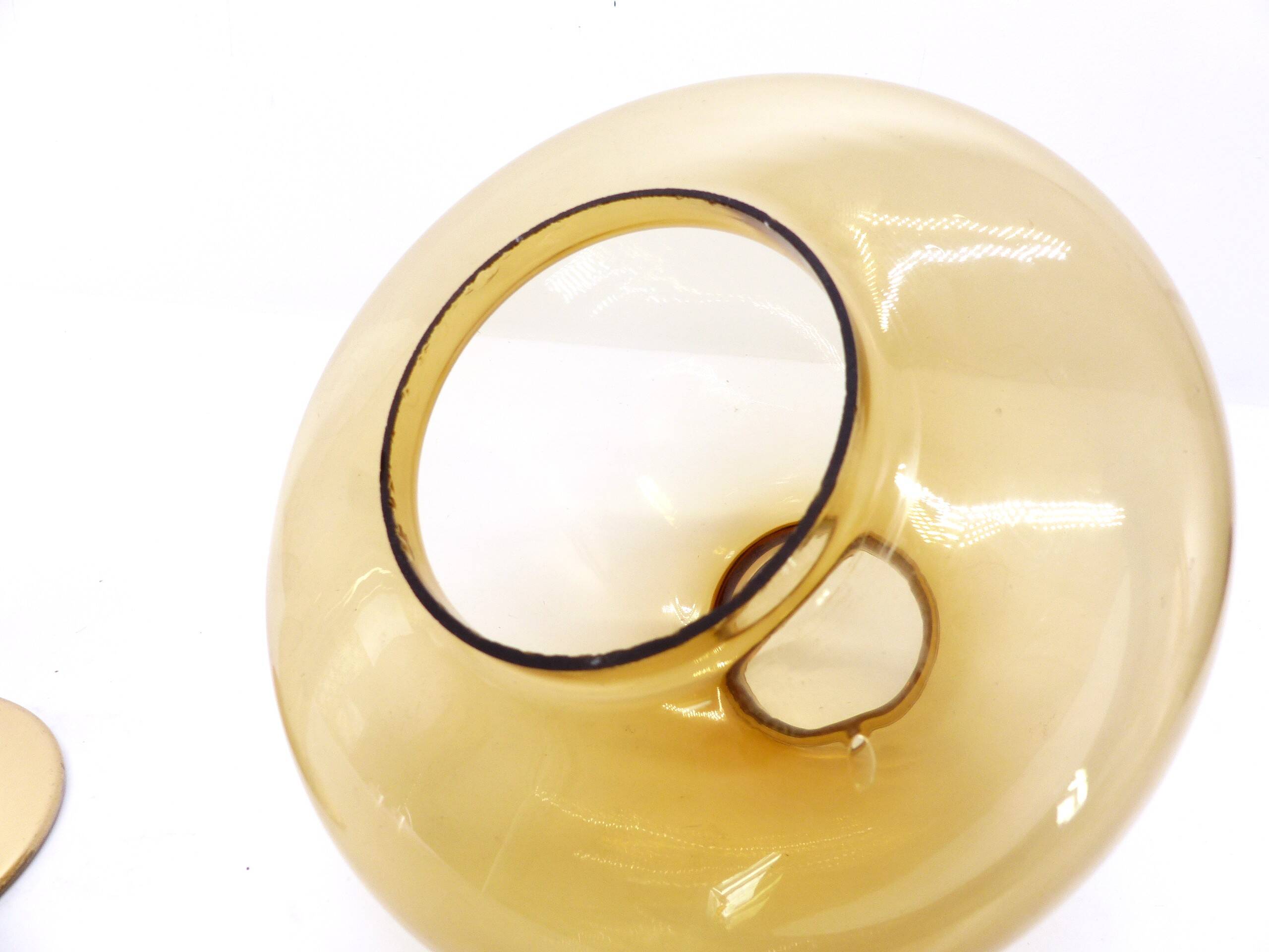 Jakobsson Claudia L10227 Scandinavian candle holder, amber yellow glass, Markaryd