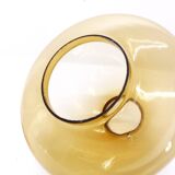 Bougeoir scandinave Jakobsson  Claudia L10227, verre jaune ambré, Markaryd