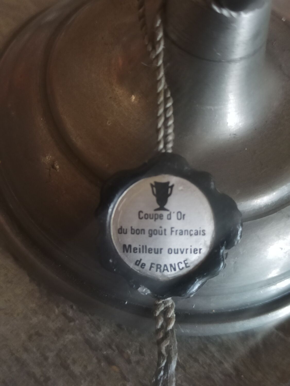 J. Goardere pewter candle holder