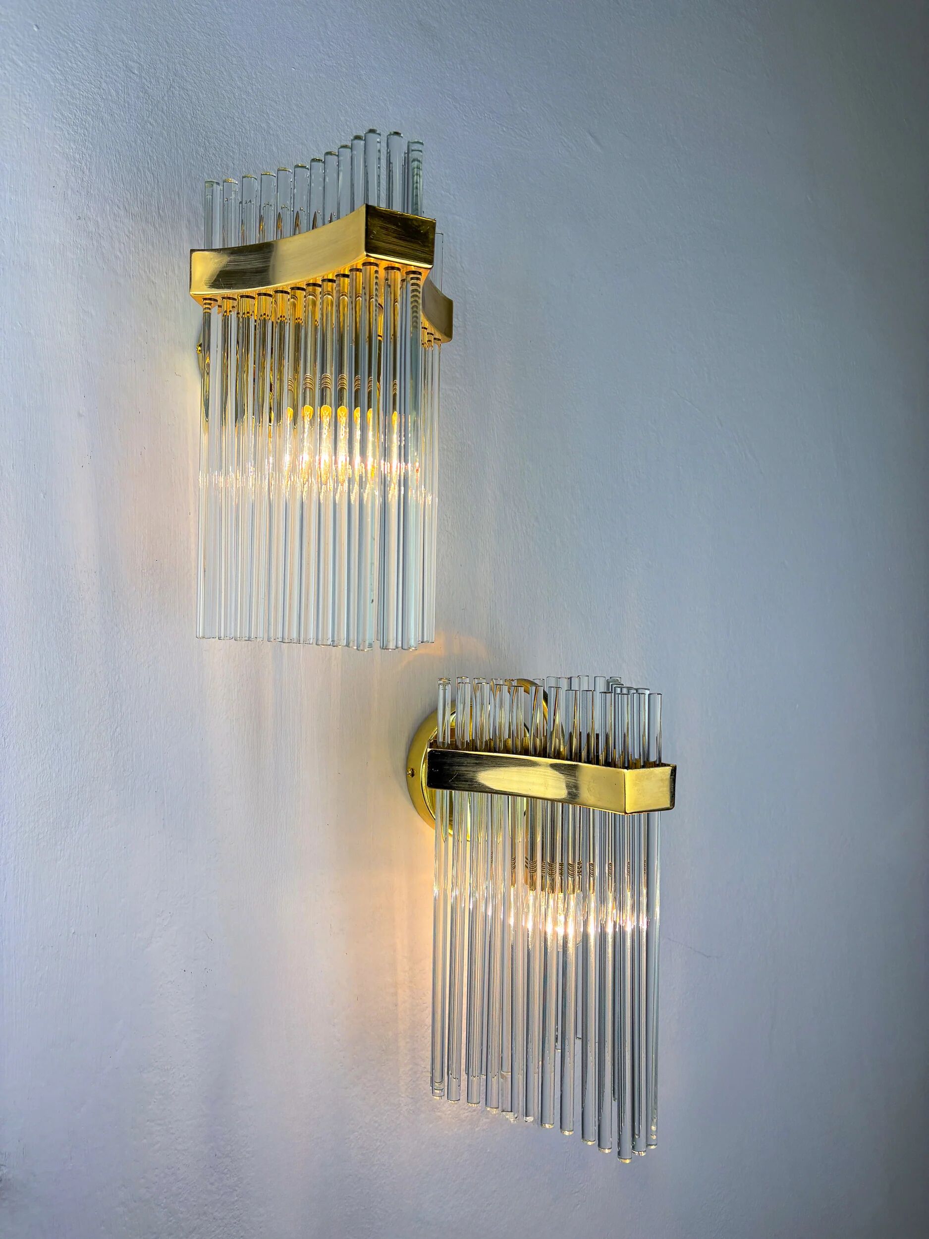 Pair of Gaetano Sciolari wall lights for Lightolier, Italy, circa 1970s