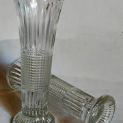 Duo of glass soliflores with vintage pimples 50s