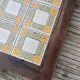Large vintage 1960s oak and ceramic coffee table.
