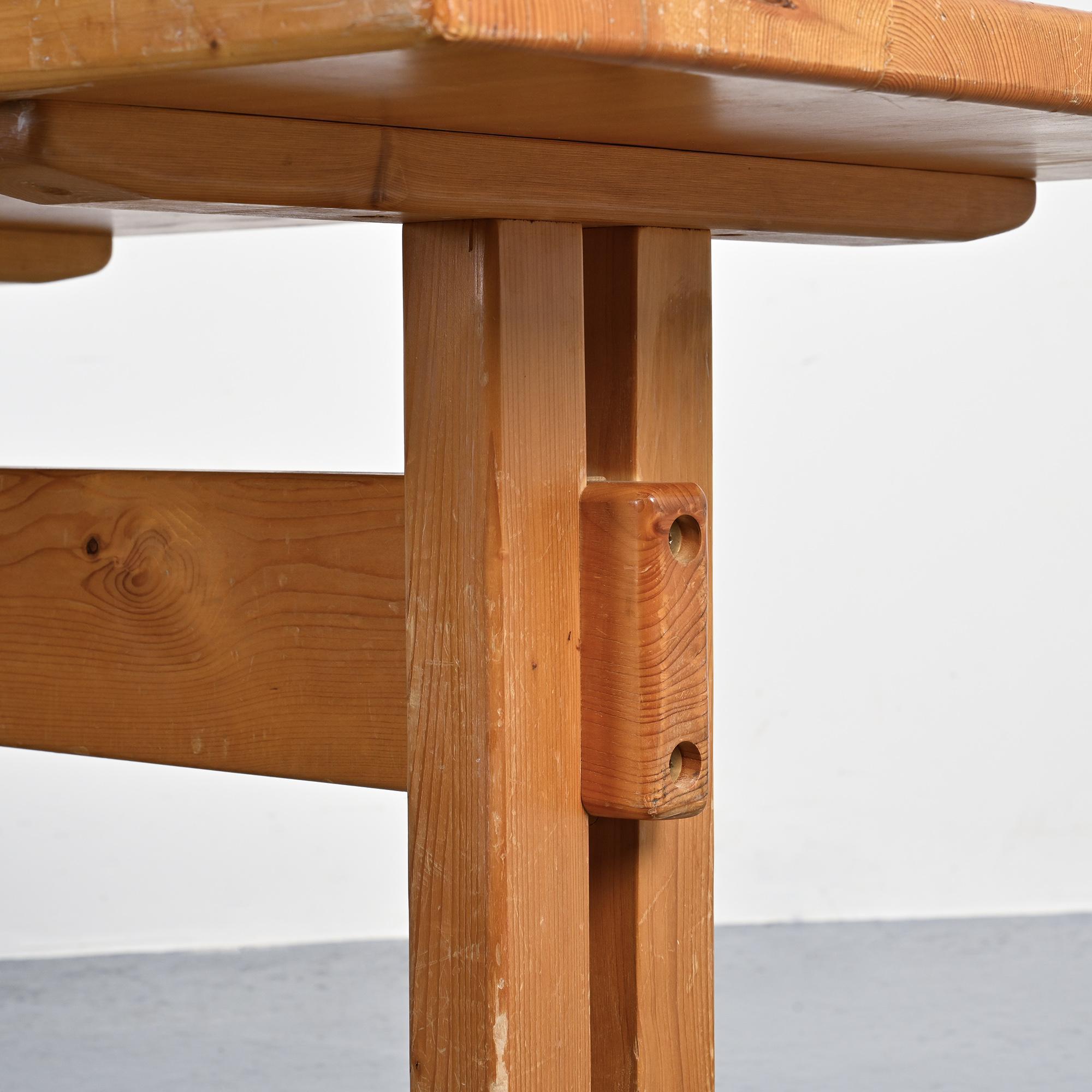 Solid pine table, Les Arcs, France.