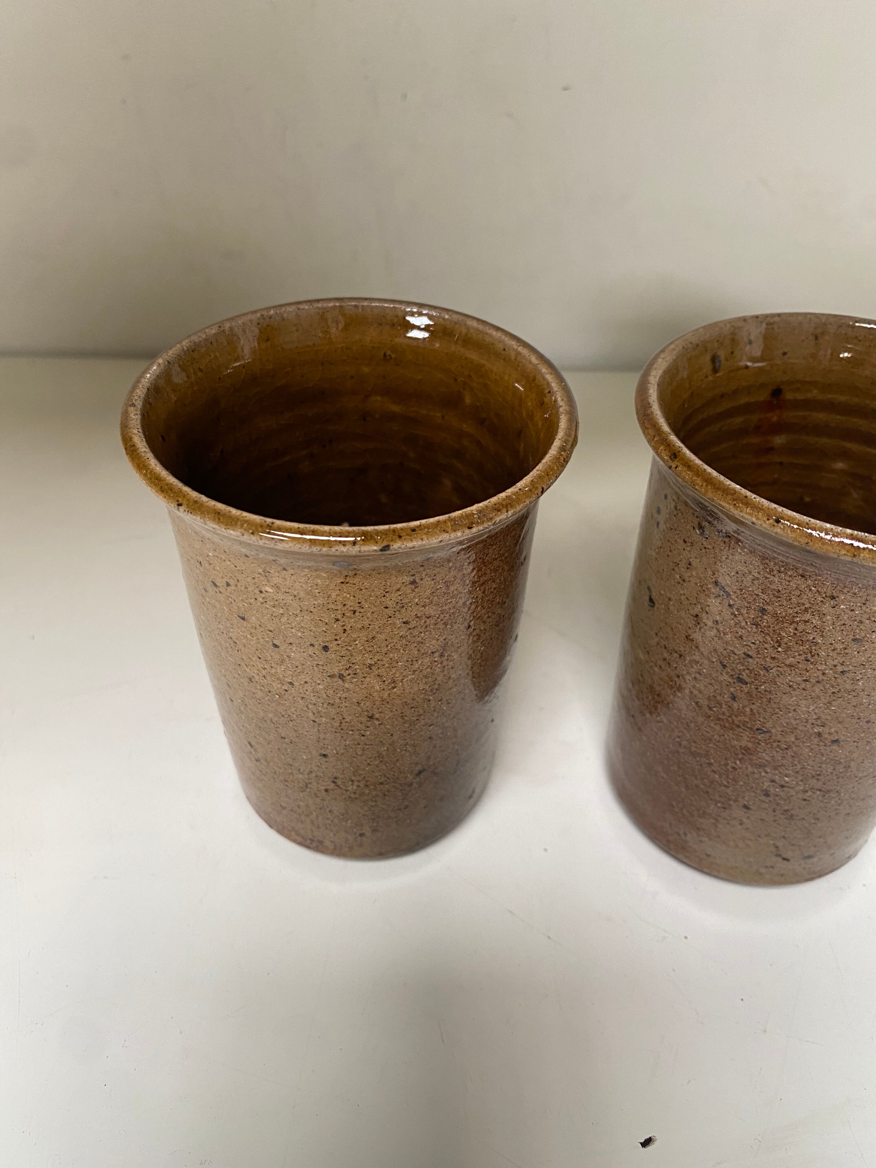 Pair of sandstone mugs