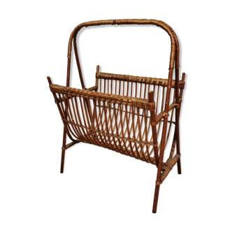Vintage rattan magazine holders (or vinyls)