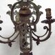 Pair of Heavy Victorian Bronze Triple Wall Sconces Griffin & Flower Detail