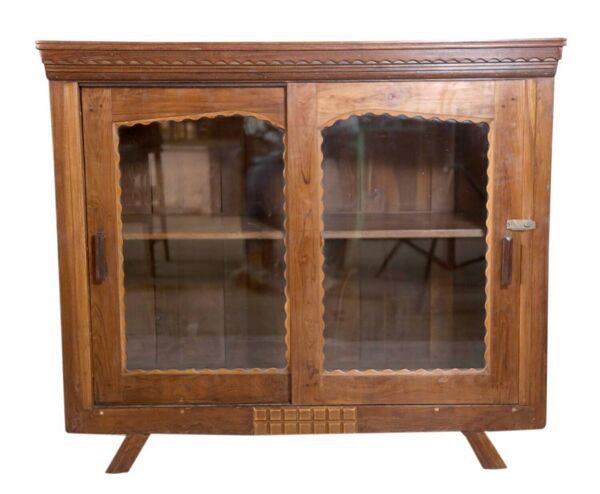 Buffet vitré ancien en teck birman