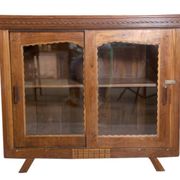 Antique glass-fronted buffet in Burmese teak