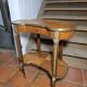 Kidney-shaped bedside table in Louis XV style with marquetry.