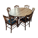 Table anglaise ovale 2 fauteuils et 4 chaises