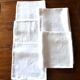 Set of 5 vintage towel towels in damask cotton embroidered monogram MK 75x75