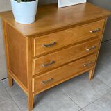 Vintage wooden chest of drawers from the 1950s