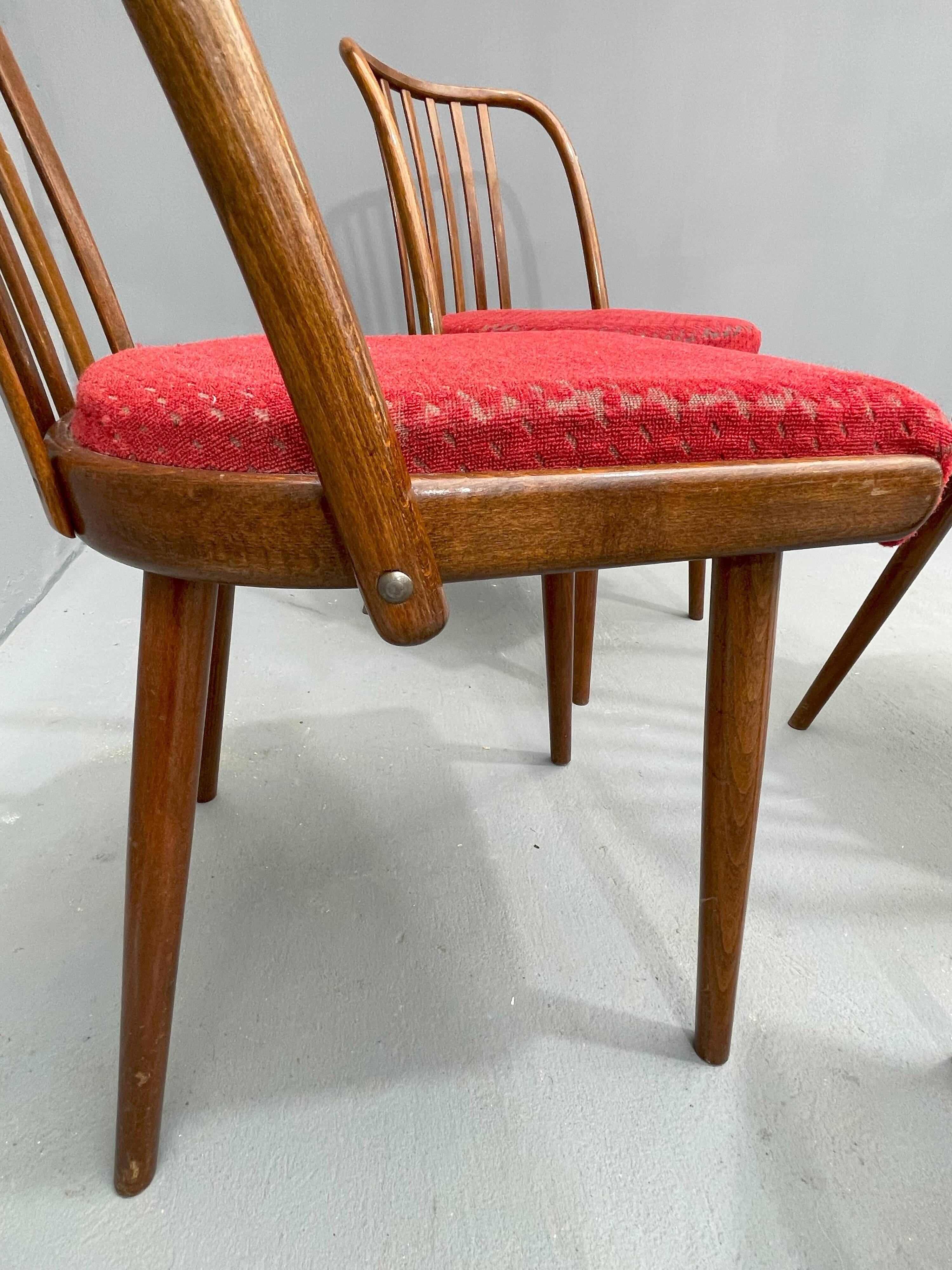 Antonín Šuman – ensemble de chaises des années 1960, Tchécoslovaquie