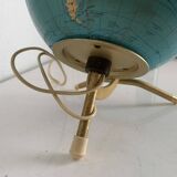Vintage 1967 terrestrial globe Taride tripod gold glass world map - 22 cm