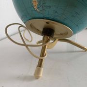 Vintage 1967 terrestrial globe Taride tripod gold glass world map - 22 cm