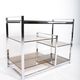 Vintage hifi or TV unit in chrome steel and smoked glass