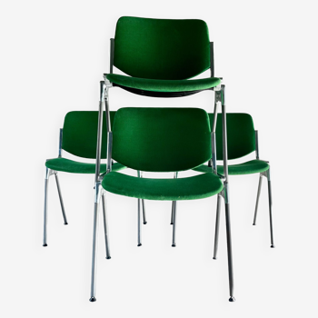 4 Green chairs DSC 106, Giancarlo Piretti, Anonima Castelli, 1965