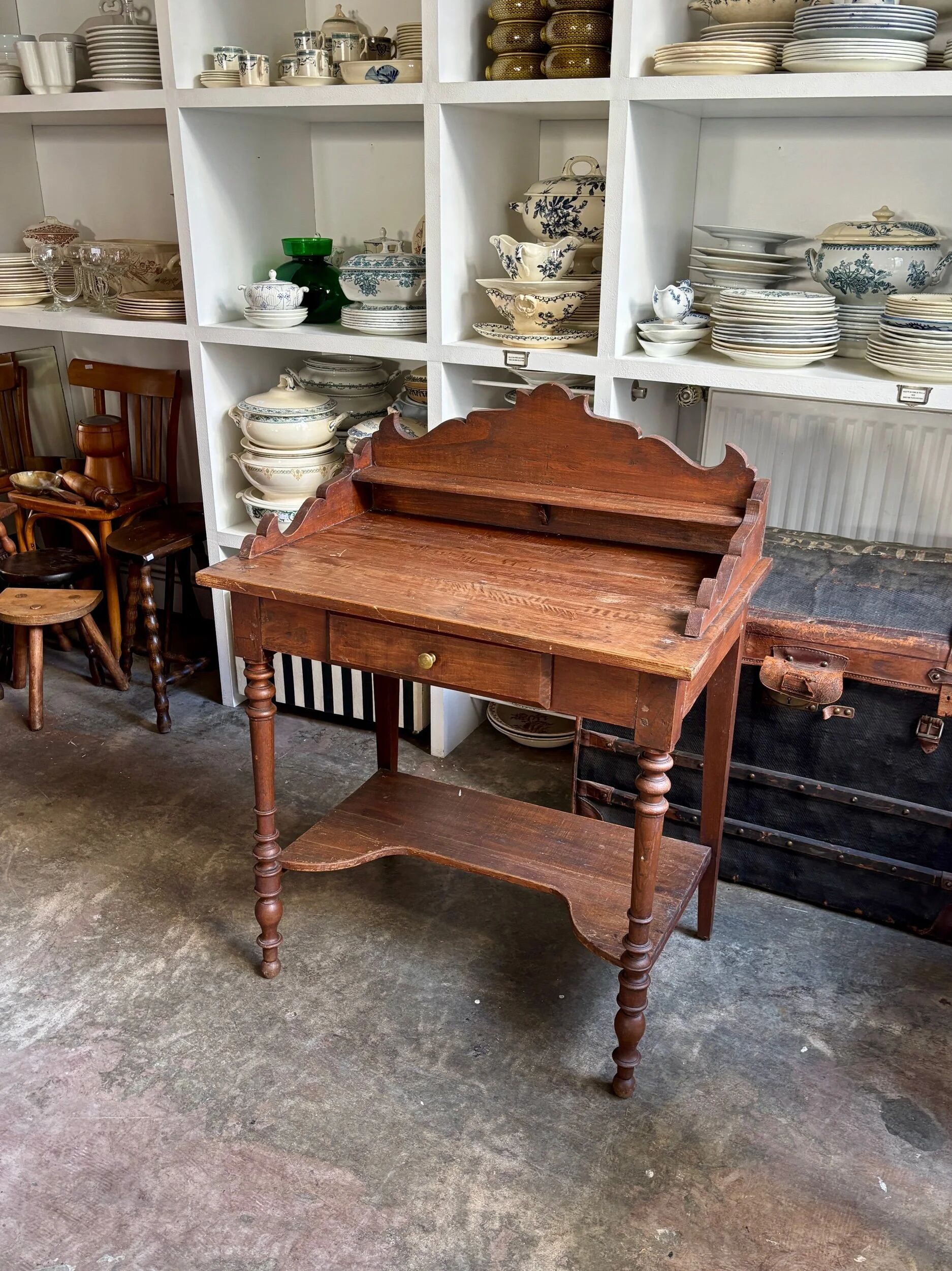 Dresser, dark wood vanity