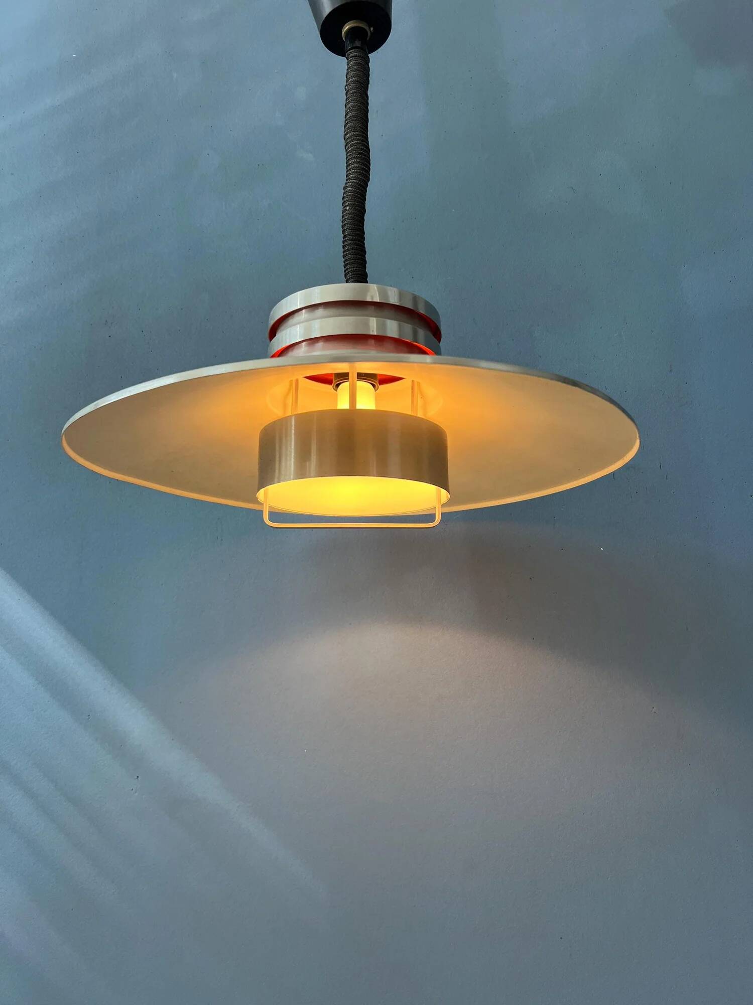 Vintage aluminium space age pendant lamp
