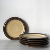 6 Japanese plates in Haniwa Stone glazed stoneware, Arafura model