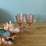 6 Rosaline twisted liqueur glasses