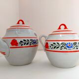 Théière en faïence ancienne de Lunéville K&G oriental