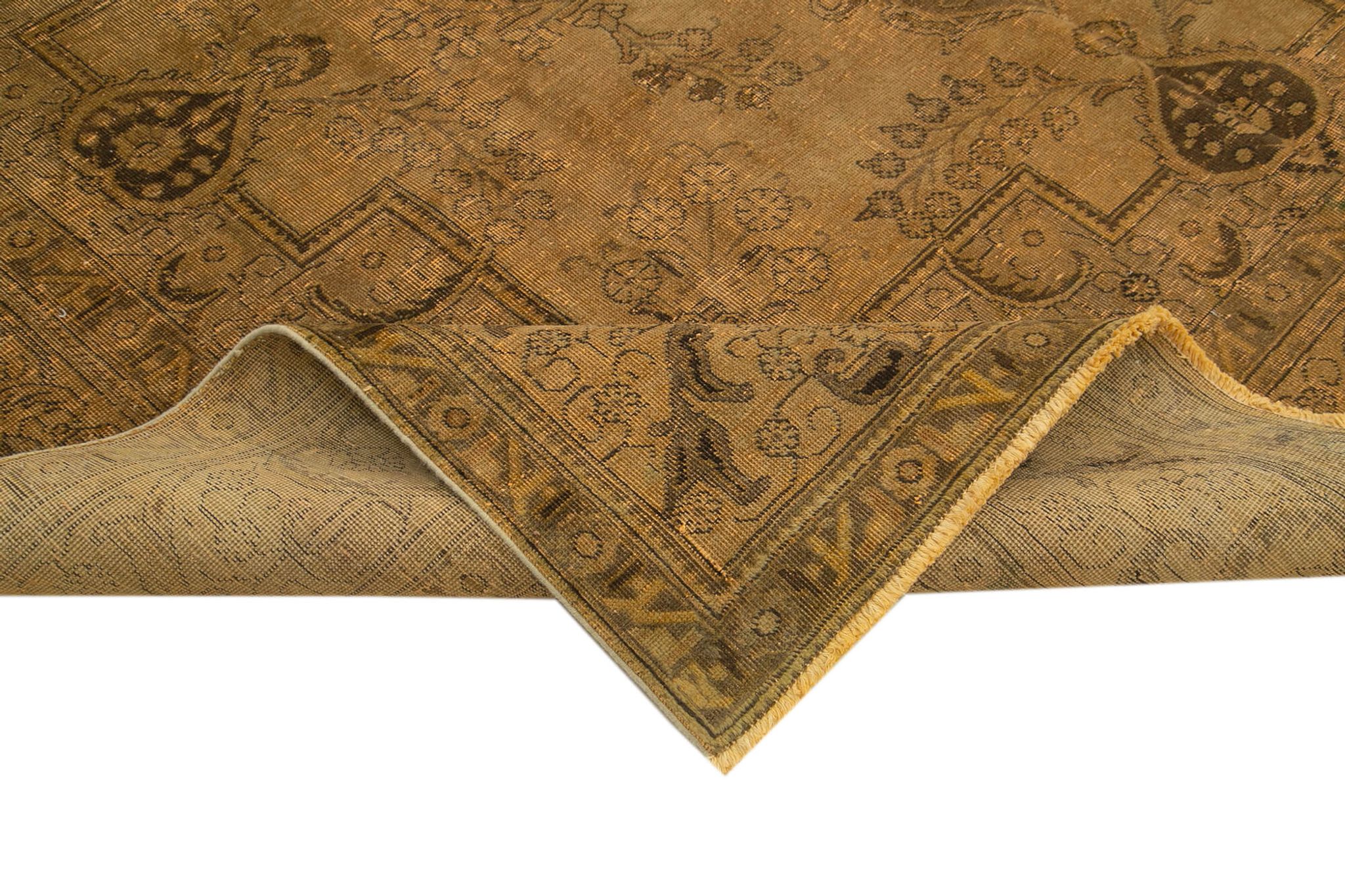 Tapis de laine jaune persan surteint 293 cm x 380 cm